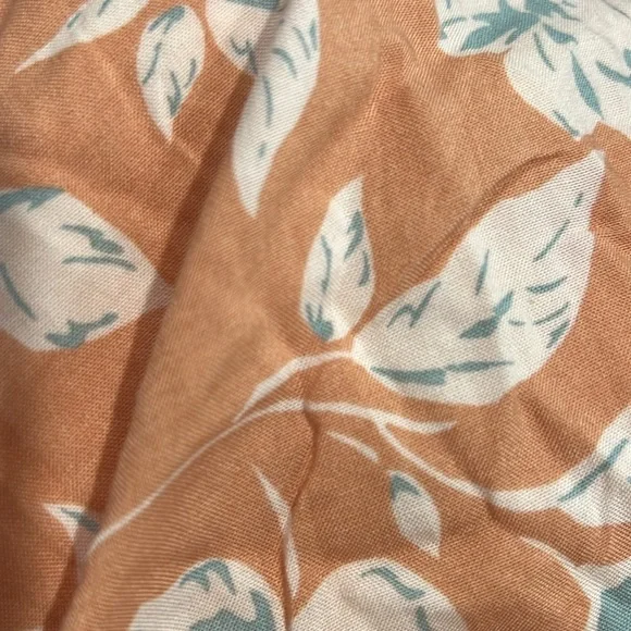 Blush Peach Floral Print Romper Bell Sleeve Small - Picture 5 of 10